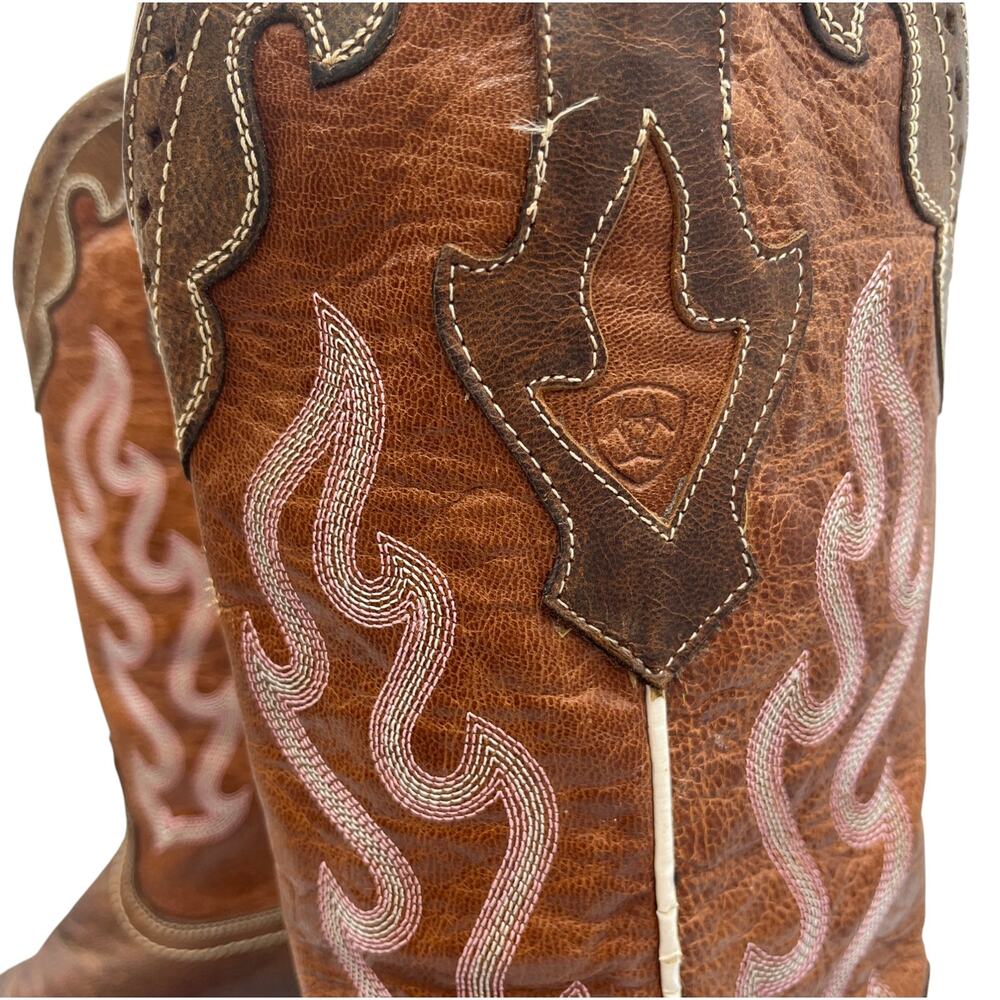 Ariat Cowboy Western Boots Crossfire Caliente Square Toe Brown Women's Size 6 B - Picture 6 of 11